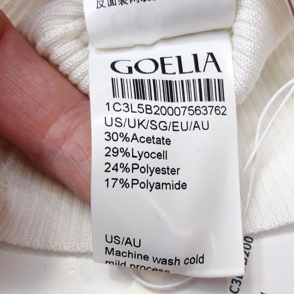Goelia Acetate Knitted Ruched Vest Women's Tank Top Off White Size Large NEW - Picture 10 of 16